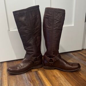 Frye Dark Brown Leather Riding Boots